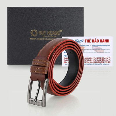 HP5004-05-06 - Dây thắt lưng nữ Huy Hoàng 2,5P may viền màu bò, đen, nâu