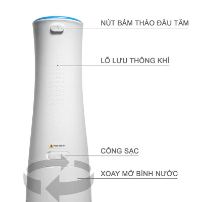 Máy Tăm Nước Không Dây LAICA PC4008 Dung Tích 300ML - Xoay 360 - Thương Hiệu ITALIA - Hàng Nhập Khẩu Chính Hãng