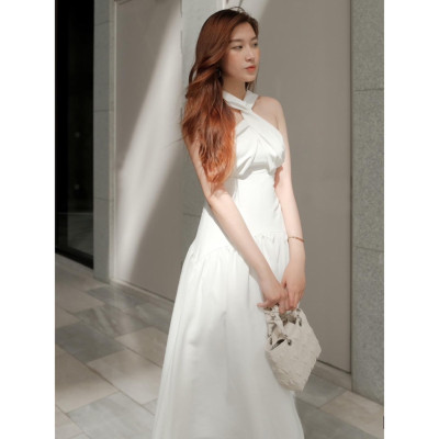 Đầm xoè Mina thiết kế dáng dài xoắn cổ chất liệu cotton - MN199