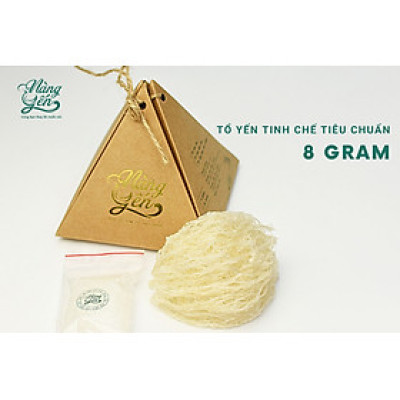 TỔ YẾN TINH CHẾ TIÊU CHUẨN 8 GRAM| YẾN SÀO NÀNG YẾN | Được khai thác tại các nhà yến lâu năm ven biển | Làm sạch bằng thủ công | Không tẩy trắng | Không tẩm đường hay muối | Khô tuyệt đối | Độ nở nhiều | Sợi yến dai giòn | Không bị tan khi chưng.