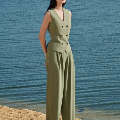 Quần ống suông form rộng PHOEBE thiết kế cao cấp WHITE CHIC