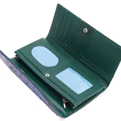 Ví nữ da đà điểu nhiều loại màu xanh HJ93402-11-20-47-53 