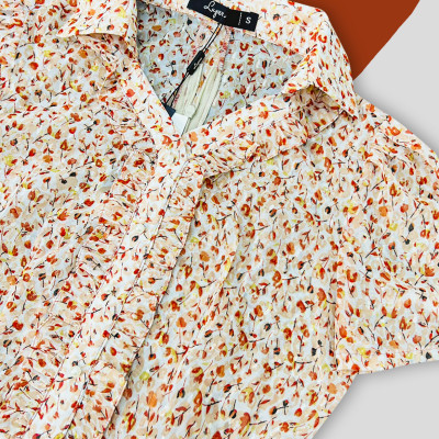 Váy Đầm Nữ Luperi LFV3292 Thiết kế Cổ V phối bèo viền cúc áo kết hợp chân váy xếp ly