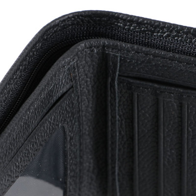 HJ2126 - Ví nam Huy Hoàng da bò mini màu đen