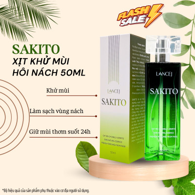 Xịt Khử Mùi Hôi Nách SAKITO LANCEJ 50ml, Khử Mùi Toàn Thân, Ngăn Tiết Mồ Hôi, Lưu Hương Suốt 24H