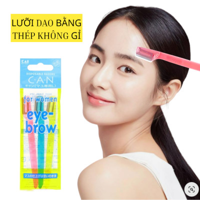 Dao Cạo Lông Mày Lưỡi Đơn Kai 004186 Razor Eye-Brow CAML-3P4 004183 (Set 3 Cây)