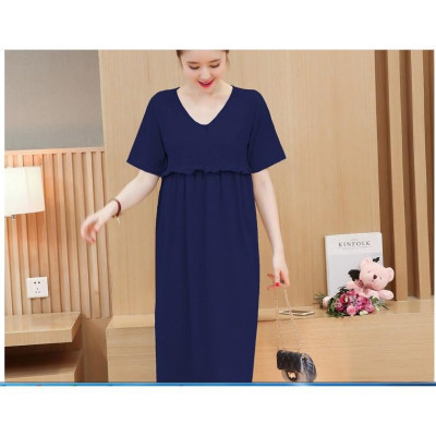 ĐẦM BẦU CÔNG SỞ DÁNG DÀI CÚP NGƯC ( sau sanh có dây kéo cho bé bú )