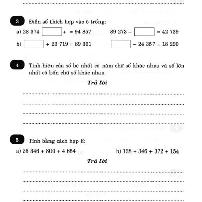 Vở bài tập nâng cao Toán 4 - Tập 1 - Chân trời sáng tạo (Không đáp án)