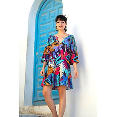 Đầm Thêu Xẻ Tà Cotton Isla Bonita