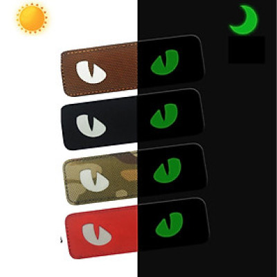 Patch_velcro mắt mèo dạ quang_chiến thuật_dã ngoại