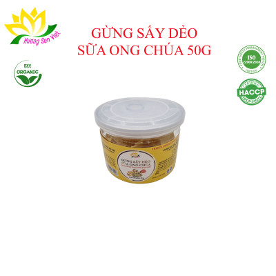 GỪNG SẤY DẺO SỮA ONG CHÚA HŨ 50G - HƯƠNG SEN VIỆT