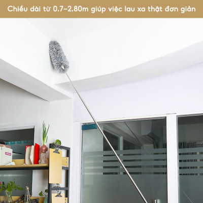 Chổi Quét Trần Nhà Có Điều Chỉnh Độ Dài Tới 2,8m Cây Phất Trần Quét Mạng Nhện, Lau Bụi Bẩn