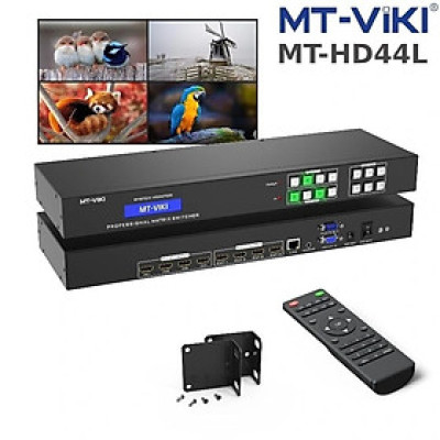Bộ chuyển mạch HDMI Ma trận 4×4 Multi Viewer MT-ViKi MT-HD44L – Hỗ trợ 4K30Hz. Hàng chính hãng !!! 