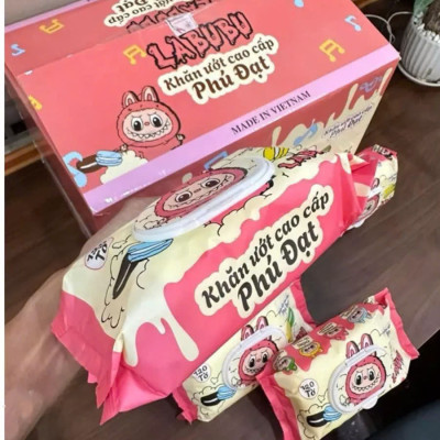 Khăn Giấy Ướt Labubu Phú Đạt 120 Tờ Không Mùi An Toàn Cho Da