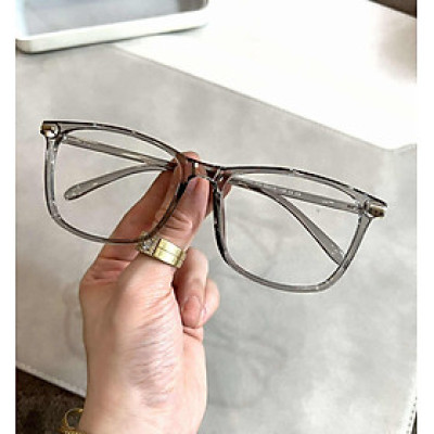 Kính gọng Mắt vuông form to nhựa dẻo siêu nhẹ màu thạch xám