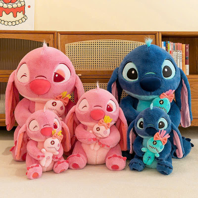 Gấu Bông Stitch Xanh Ôm Vịt, Thú Nhồi Bông Stitch Nhồi Bông Mềm Mịn Gấu Bông Nadu 35cm - Hàng Chính Hãng MINIIN