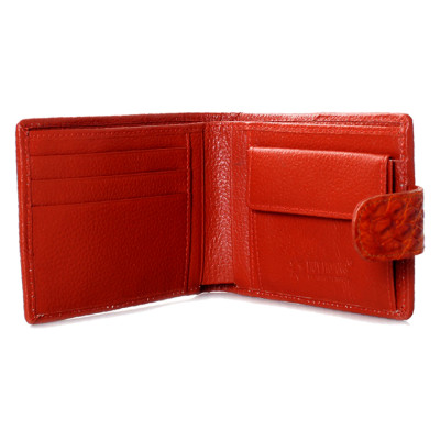 HJ2218 - Bóp nam Huy Hoàng da cá sấu nút bấm màu vàng