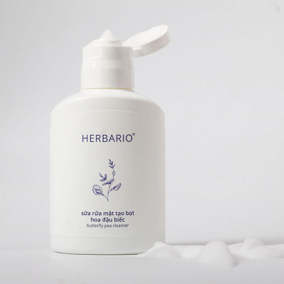Sữa rửa mặt tạo bọt Hoa Đậu Biếc Herbario 100ml Giúp cấp ẩm, chống lão hóa thuần chay
