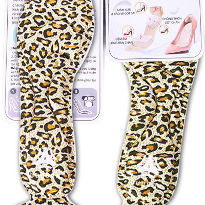 Miếng lót giày cao gót mũi nhọn cho giày bị rộng cao cấp, vải thoáng khí và êm chân- buybox - BBPK55 - (Da beo)