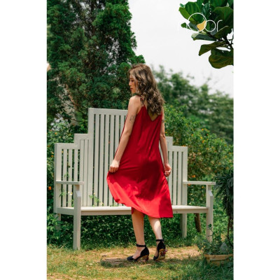 Váy Ngủ Lụa Hai Dây Suông Dáng Dài Cao Cấp Siêu Mát Cèdre Thương Hiệu nOor - NV557