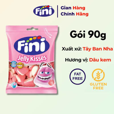 Kẹo dẻo Fini Jelly Kisses 90g Vị Dâu Kem