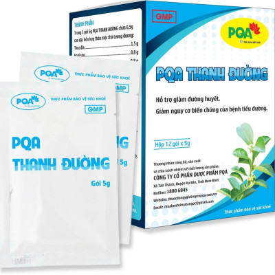 PQA Thanh Đường là dược phẩm thảo dược hỗ trợ giảm đường huyết giảm nguy cơ biến chứng của bệnh tiểu đường cho người bị tiểu đường, người có đường huyết cao.