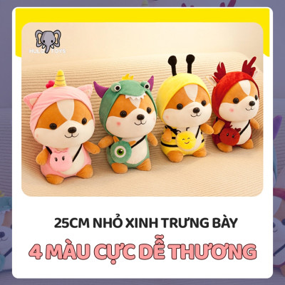 Gấu bông chó Shiba cosplay 25cm cao cấp - Đồ chơi thú nhồi bông chó Shiba cosplay bông gòn mềm mịn, bền đẹp, dễ sử dụng và an toàn cho trẻ nhỏ Quà Tặng Thú Bông