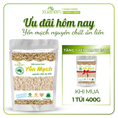 Combo 11 Túi Yến Mạch Nguyên Chất Ăn Liền Xuân An [ko đường] Túi 400G(Tặng Kèm 11 Túi Yến Mạch 150G)