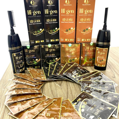 Dầu gội phủ bạc , Gội là Nâu Higen chai lược 250ml