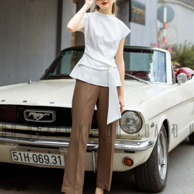 Quần nâu ống đứng NGADO , Quần công sở , quần đi làm , quần đi học