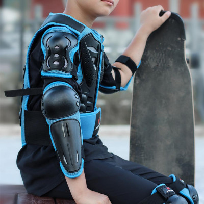 Áo vest bảo vệ Wosawe MO467 cho trẻ em áo vùng Ngực Cột sống lưng với bộ đệm bảo vệ đầu gối