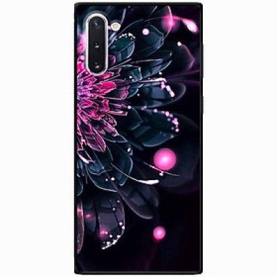 Ốp lưng in cho Samsung Note 10 Mẫu Mẫu Đơn Hồng Đen