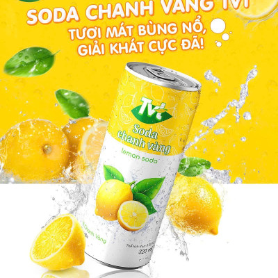 [Thùng 24 lon 320ml] Soda Chanh VàngTVT - Nước cốt chanh vàng tự nhiên cùng soda nhẹ nhàng