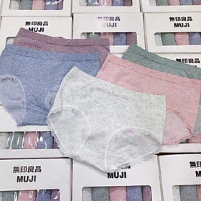  QUẦN LÓT COTTON MỤI vỏ trắng nữ Hộp gồm 5 quần lót với chất liệu cotton mềm mại, thấm hút và co giãn tốt