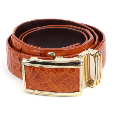 HJ4207-08-09-44 - Thắt lưng nam da cá sấu Huy Hoàng gai lưng 3,5P màu đen, nâu đỏ, vàng bò, nâu đất