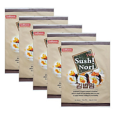 Combo 5 Tảo Biển Cuộn Cơm Yaki Sushi Nori Godbawee (20g / Gói) - date T11/2025