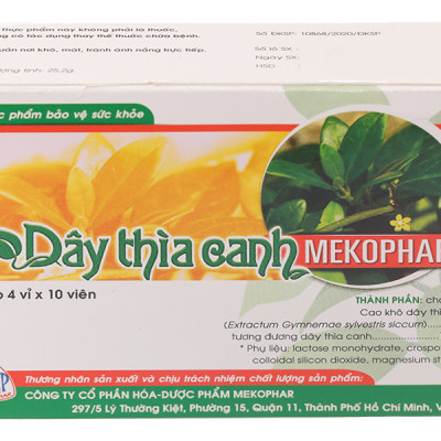 Viên Dây Thìa Canh Mekophar Giảm và ổn định ĐƯỜNG HUYẾT - Hộp 40 viên - MKPDAYTHIACANH
