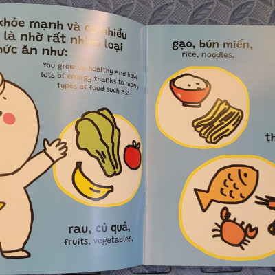 Sách Ehon Miu Bé Nhỏ Phần 4 Song Ngữ - Miu Bé Nhỏ Đừng Lãng Phí Đồ Ăn Nhé