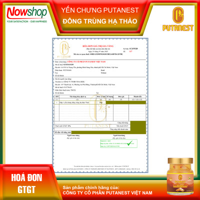 Yến chưng Đông trùng hạ thảo PUTANEST hộp quà tặng cao cấp 12 hũ 70ml đẹp da tăng sức đề kháng