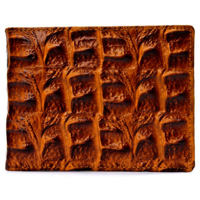 HJ2116 - Bóp nam Huy Hoàng vân cá sấu gai lớn màu vàng