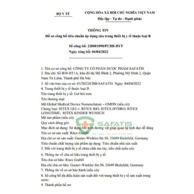 Gel bôi trơn gốc silicone Ritex Longtime kéo dài thời gian nhập khẩu Đức 50ml/tuýp