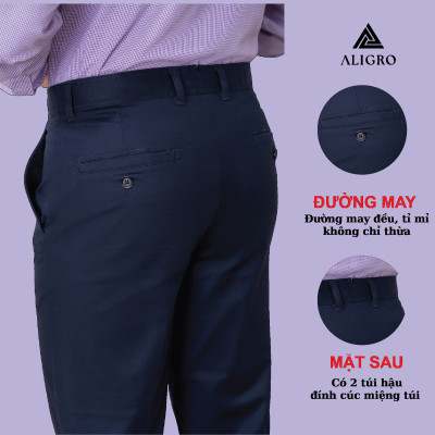 Quần kaki nam ALIGRO chất liệu kaki mềm mịn cao cấp dáng slimfit màu xanh than ALGK064