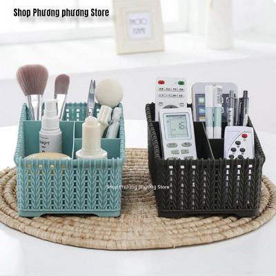 Khay đựng mỹ phẩm nhiều ngăn kiểu dáng mây đan HÀN QUỐC ( Tặng vỉ dán tường ) 