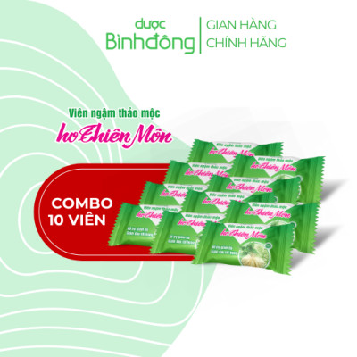 Viên ngậm thảo mộc ho Thiên Môn Dược Bình Đông dạng viên xé - Hỗ trợ giảm ho, giảm đau rát họng