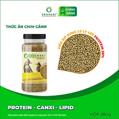 Cám Chim Sơn Ca GREENABC – Giúp chim mượt lông, phong độ, 2 loại bổ sung và hàng ngày – Hộp 280g
