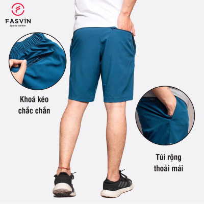 Quần đùi nam Fasvin Q21450.HN short thể thao vải gió chun trơn mát co giãn 4 chiều.