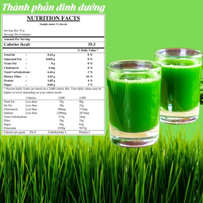 Bột cỏ lúa mì hữu cơ sấy lạnh Dalahouse - Nguyên chất, không đường