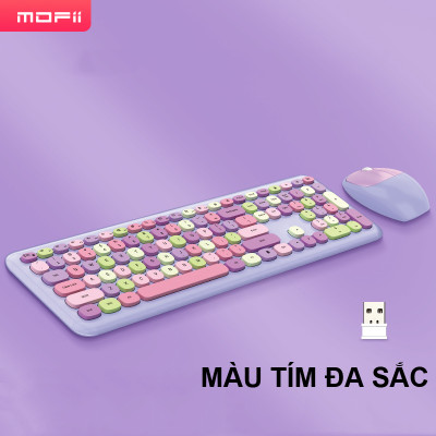 Combo bàn phím chuột không dây MOFII 666 thiết kế hiện đại đa dạng màu sắc kết nối bằng chip USB 2.4GHz - HÀNG CHÍNH HÃNG 