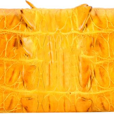 Ví Nữ Da Cá Sấu 3 Gấp Gai Huy Hoàng HT3298 (19 x 10.5 cm) - Vàng Nghệ