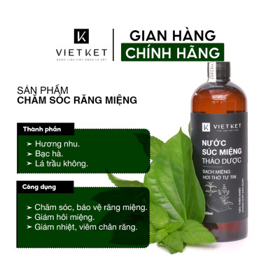 Nước súc miệng thảo dược VIETKET 500ml -  Chăm sóc và bảo vệ răng miệng
